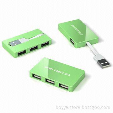 4-port USB2.0 Hubs with 480Mbps Transfer Speed and 500mA Current Consumption